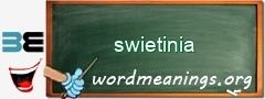 WordMeaning blackboard for swietinia